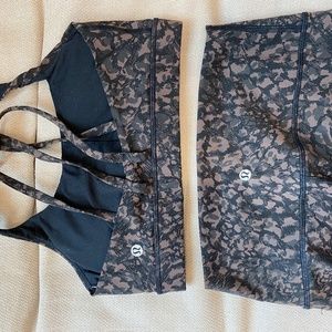 Lululemon animal print workout set